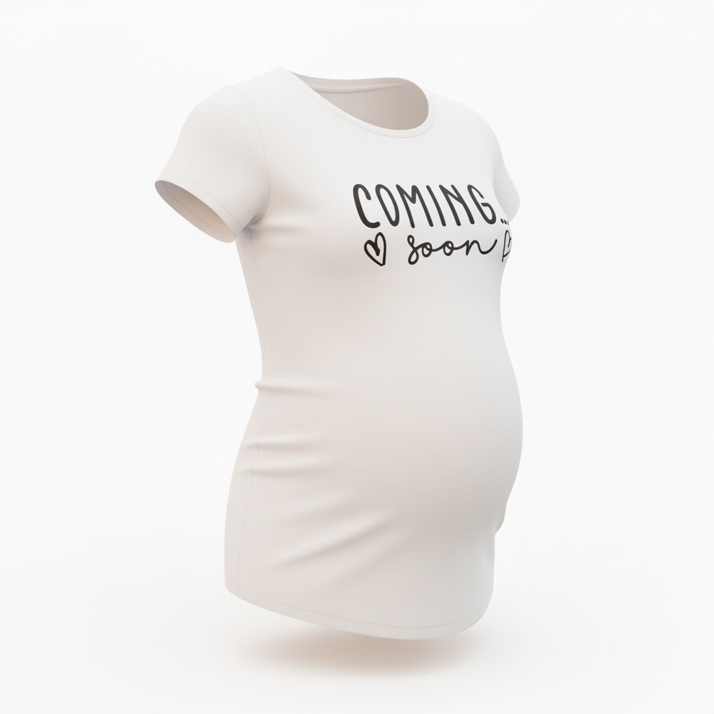 Time and Tru Maternity “Coming‎ Soon” Graphic Tee NWT